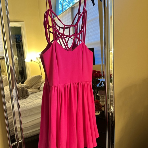 NWT Keepsake The Label Electric Pink Mini Dress - Picture 3 of 5